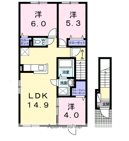 ピュアソレイユSⅡ(3LDK/2階)の間取り写真