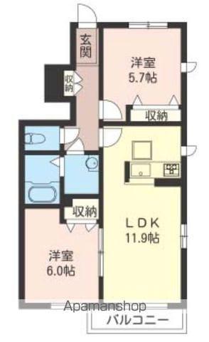 グリナージュ(2LDK/1階)の間取り写真