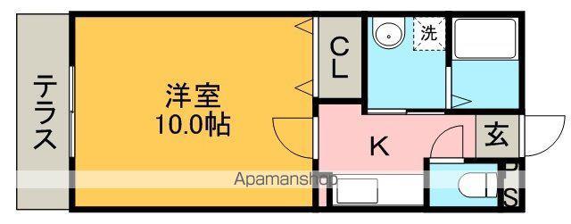 パークハイム御殿(1K/1階)の間取り写真