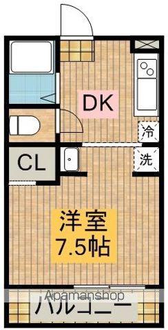 鈴木グリーンハイツB(1K/1階)の間取り写真