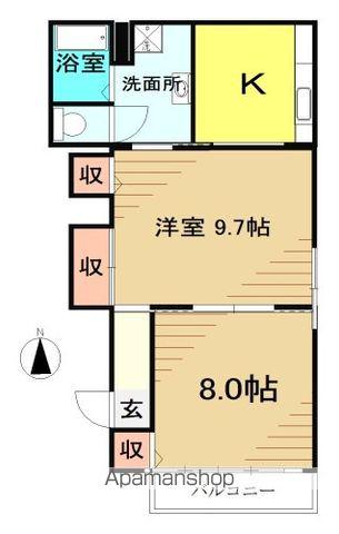 福寿コーポ(2DK/1階)の間取り写真