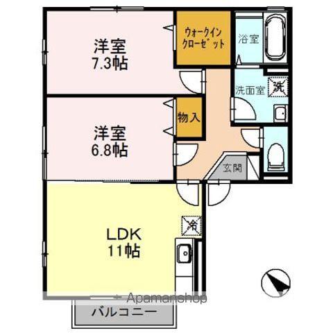オーキッドガーデン曽根(2LDK/1階)の間取り写真