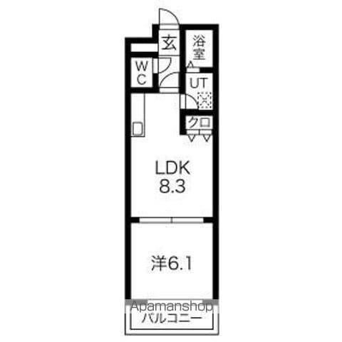 メゾン澄川(1LDK/3階)の間取り写真
