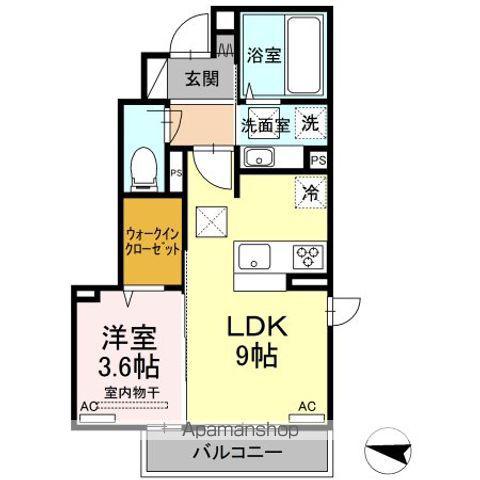 グランフォレMⅠ(1LDK/1階)の間取り写真