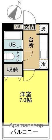 サンハイツ郷ケ丘(1K/1階)の間取り写真