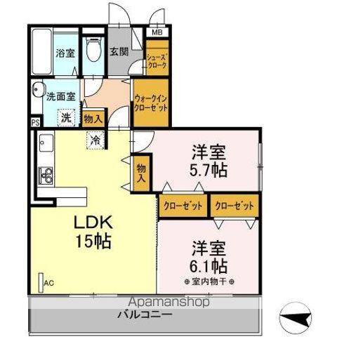 ファインビューⅦ(2LDK/3階)の間取り写真