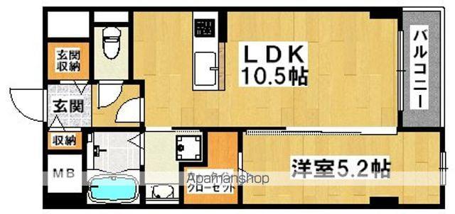 ピュア・シンフォニー(1LDK/2階)の間取り写真