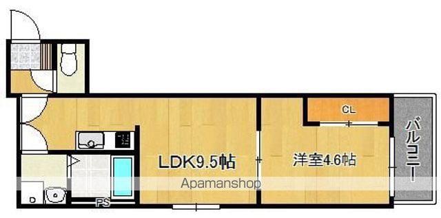 CRECIA唐原(1LDK/2階)の間取り写真