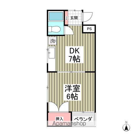 ベルメゾン 新座(1DK/3階)の間取り写真