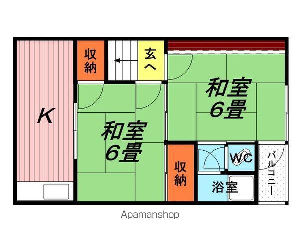 弥生ハウス(2K/2階)の間取り写真