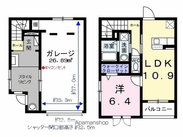 ベルシェールⅠ(1LDK/1階)の間取り写真