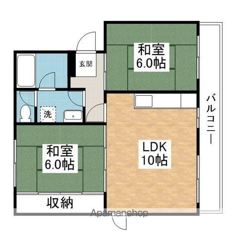 メゾンヤマギワ(2LDK/2階)の間取り写真