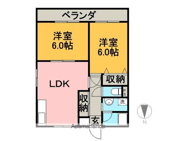 サフラン宝(2LDK/2階)の間取り写真