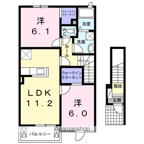 SCHON Ⅱ(2LDK/2階)の間取り写真