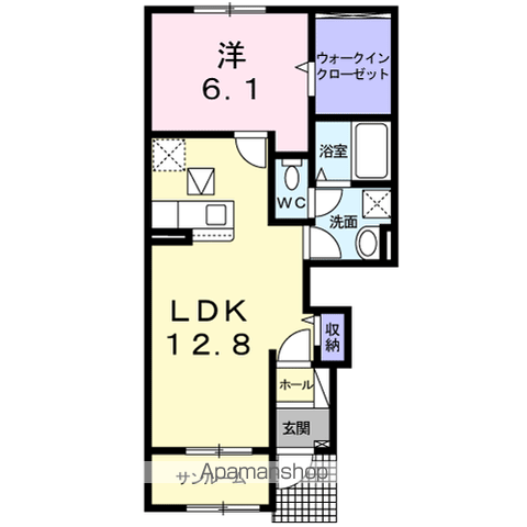 レジレンスパークⅥ(1LDK/1階)の間取り写真