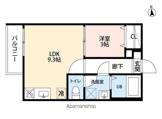 クラウド鳥羽見(1LDK/2階)の間取り写真