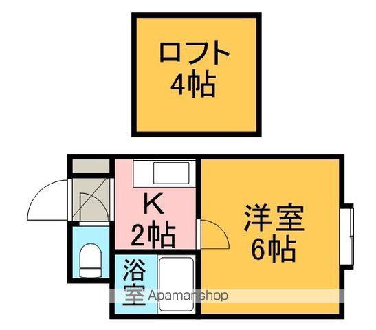 アップルハウス北34条Ⅱ(1K/1階)の間取り写真