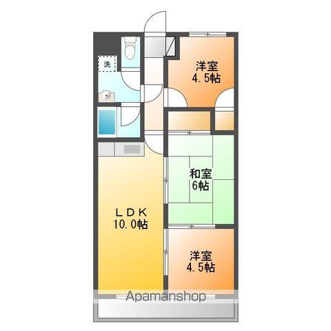 ドミール上ノ台A(3LDK/3階)の間取り写真