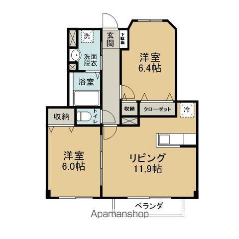 メゾン花束(2LDK/1階)の間取り写真