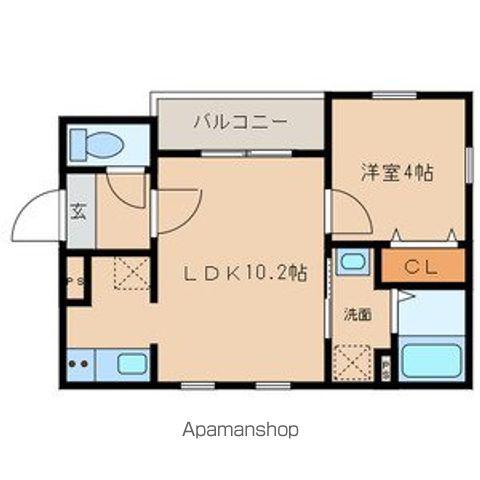 CASSINA(1LDK/1階)の間取り写真