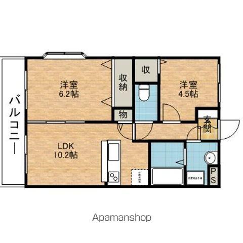 ファミールヴィラ深芝Ⅰ号館(2LDK/3階)の間取り写真