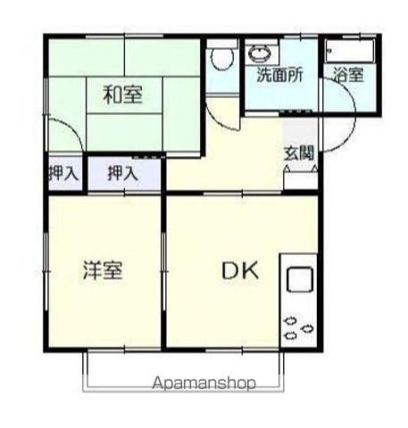 コーポラス関本A(2DK/2階)の間取り写真