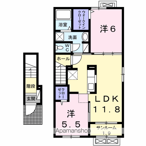 ベレットSTⅡ(2LDK/2階)の間取り写真