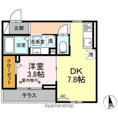 ONE TERMINAL PLACE(1DK/1階)の間取り写真