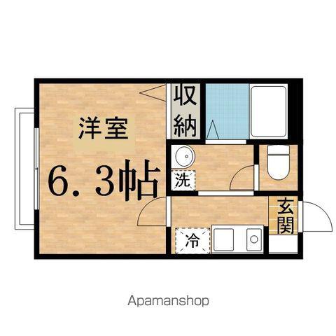 カーサ・デ・リーヴァ(1K/2階)の間取り写真