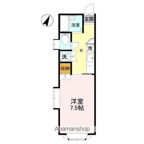 クリスタル大学南(1K/2階)の間取り写真