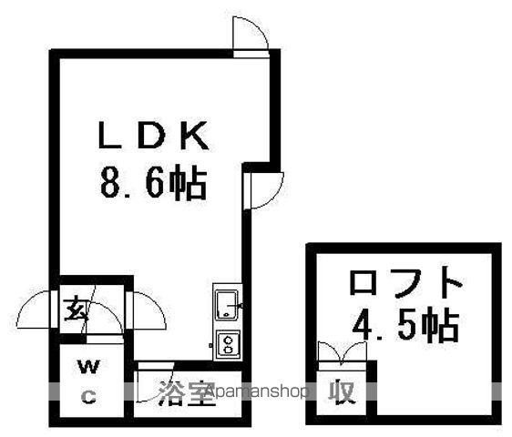 パルメゾン旭町B(ワンルーム/1階)の間取り写真