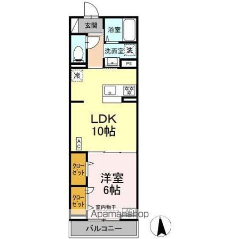 セレスティア高島平III(1LDK/2階)の間取り写真