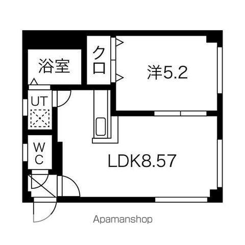 シャネル麻生壱番館(1LDK/2階)の間取り写真