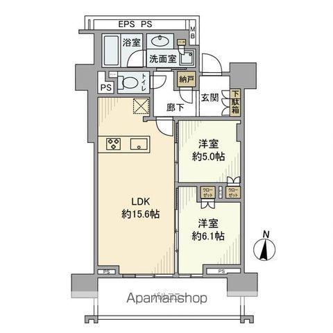 プラウドタワー名古屋丸の内(2LDK/3階)の間取り写真