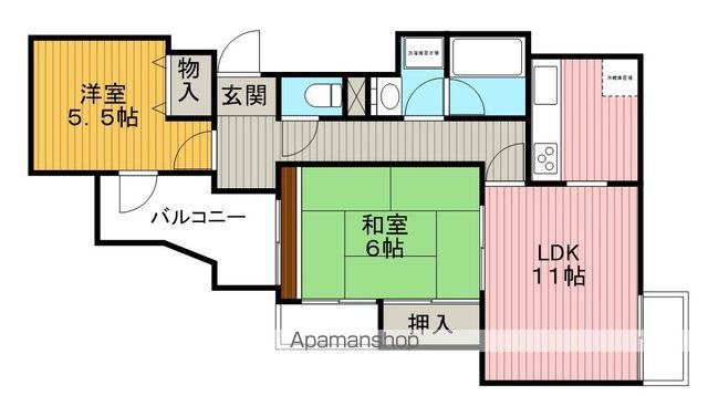 リブレ上野東(2LDK/1階)の間取り写真