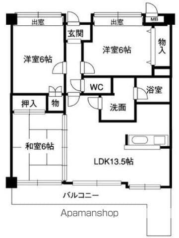 レジデンス マサノ-3(3LDK/4階)の間取り写真