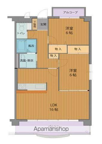 ブラウニィヒル(2LDK/3階)の間取り写真