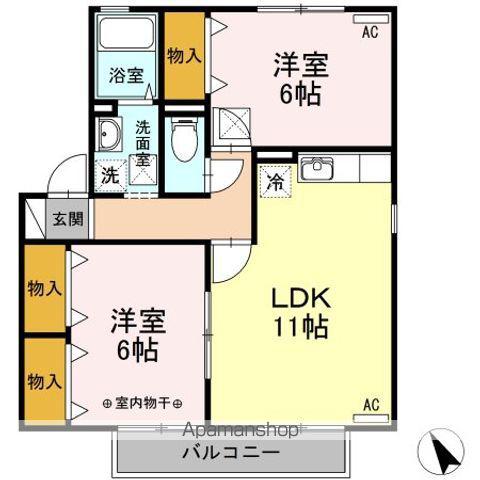 エクセル・スウィートⅠⅡ(2LDK/1階)の間取り写真
