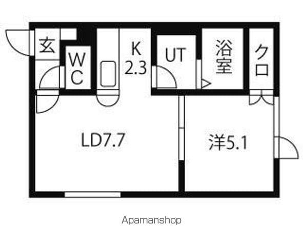 TILA元町(1LDK/1階)の間取り写真