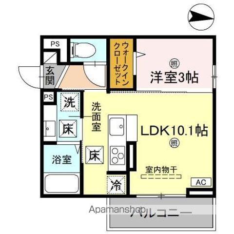 KOHRYU(1LDK/1階)の間取り写真