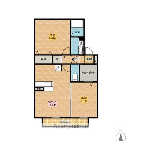 カプチーノG(2LDK/2階)の間取り写真