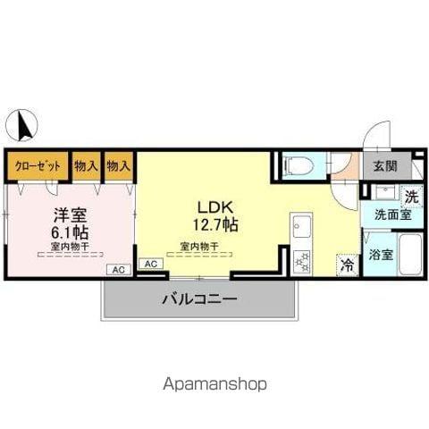 オペラハウス小舞木(1LDK/1階)の間取り写真