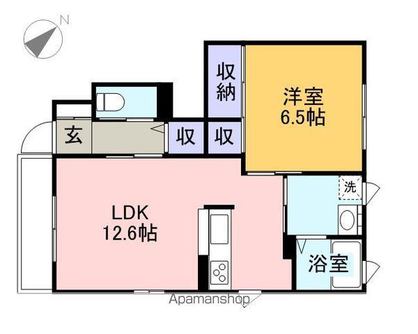 ヴィクトワール(1LDK/1階)の間取り写真