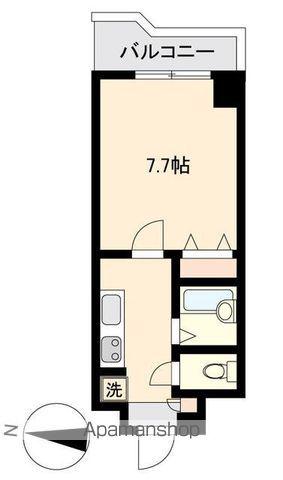 晩翠ウイングビル(1K/6階)の間取り写真