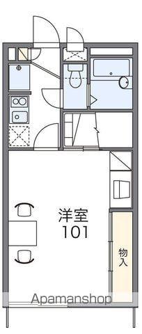 レオパレスソレイユ富益(1K/1階)の間取り写真