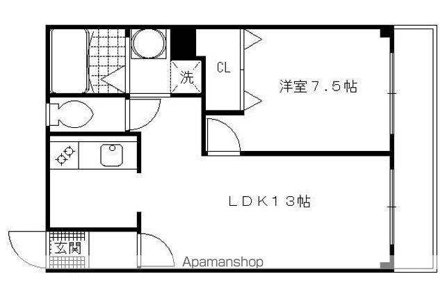 マンションハヤシビル(1LDK/2階)の間取り写真
