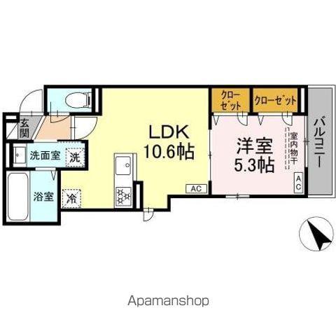 MAISON COCORU(1LDK/2階)の間取り写真