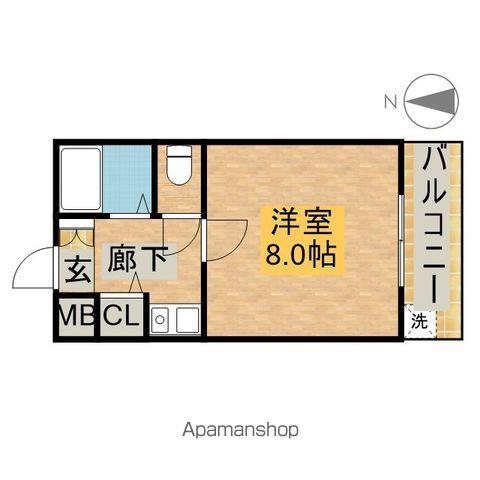シャルム東園田(1K/2階)の間取り写真