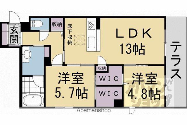グランメゾン ヒラキ(2LDK/1階)の間取り写真