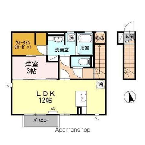 セジュール室小路 B(1LDK/2階)の間取り写真